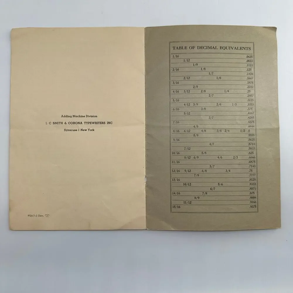 1950 Smith Corona Adding Machine Manual How to Use Vintage Calculator Guide